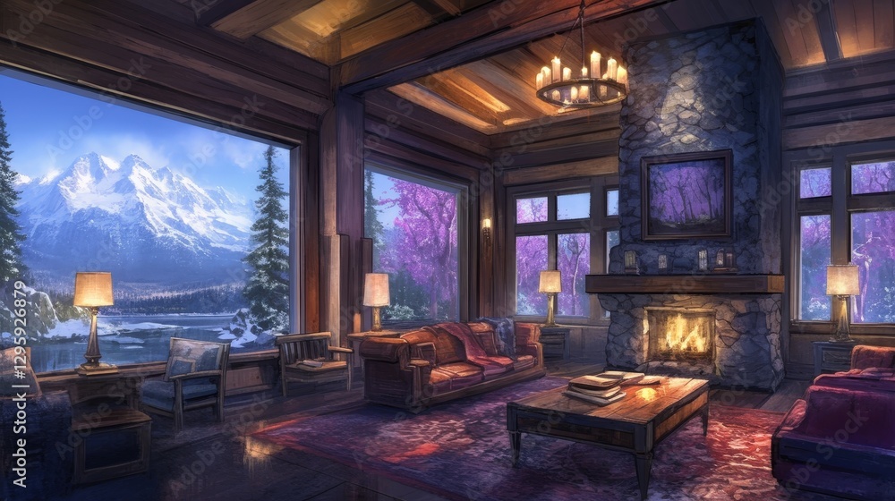 Cozy Mountain Cabin Living Room Cozy Mountain Cabin Living Room
