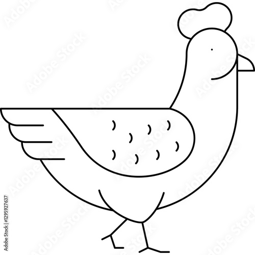 Chicken single vector icon illustration