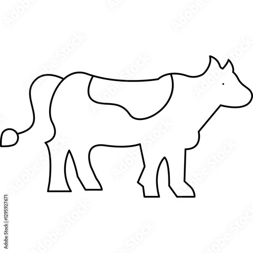 Cow single vector icon illustration