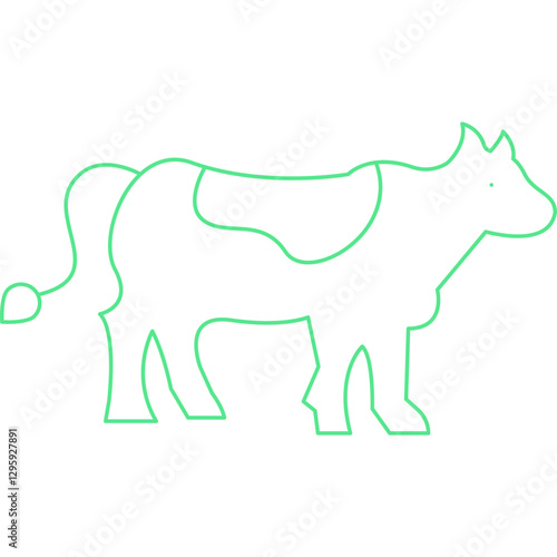 Cow single vector icon illustration