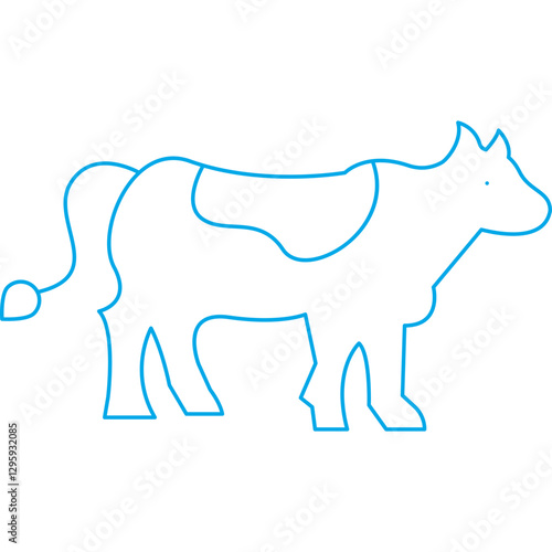 Cow single vector icon illustration
