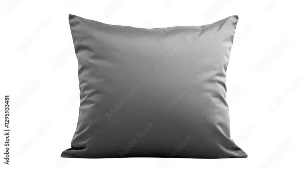 Gray pillow resting on transparent background, perfect for comfortable sleep Gray pillow resting on transparent background, perfect for comfortable sleep