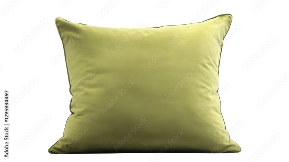 Light green cushion resting on transparent background Light green cushion resting on transparent background