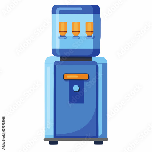Water Cooler icon in blue color with three dispenser taps