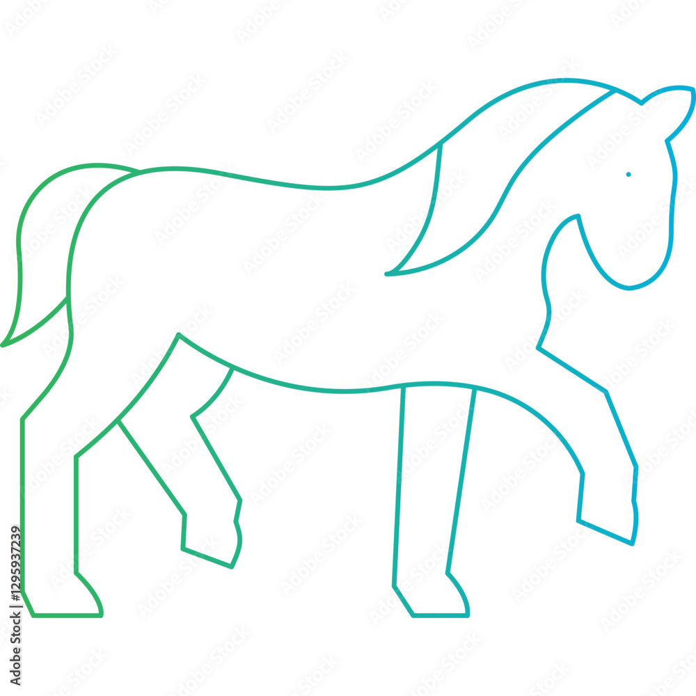 Obraz premium Horse single vector icon illustration