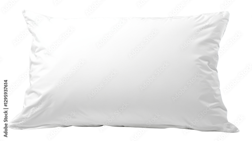 Obraz premium Close-up of a clean white pillow isolated on transparent background