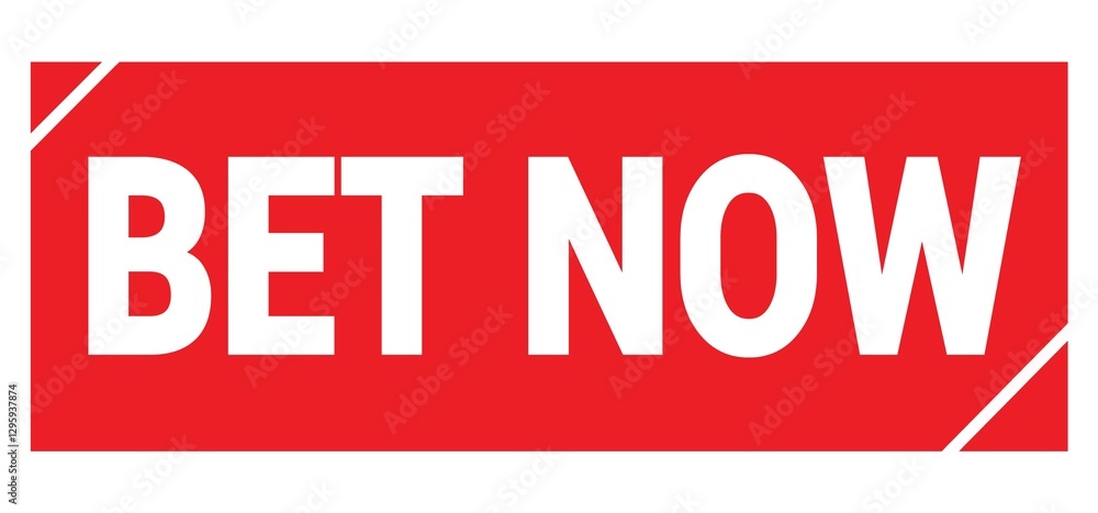 BET NOW text written on red stamp sign. BET NOW text written on red stamp sign.