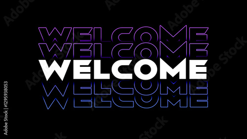 Welcome sign. Modern calligraphic text for use in greeting card, banner template, postcard. Welcome hand drawn lettering. Vector and illustration.
