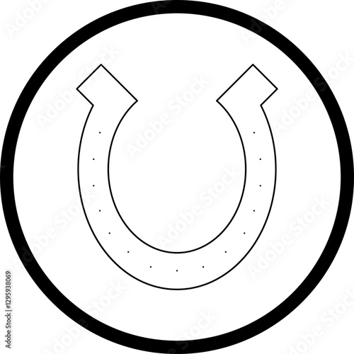 Horse Shoe single vector icon illustration