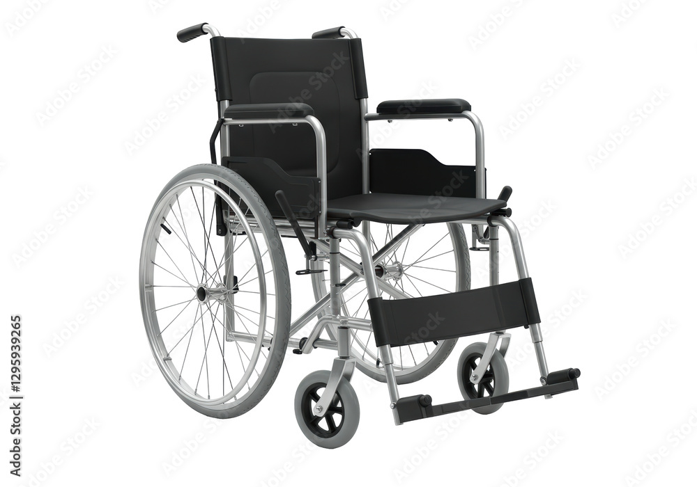 Fototapeta premium Isolated Modern Silver Wheelchair - Mobility Aid