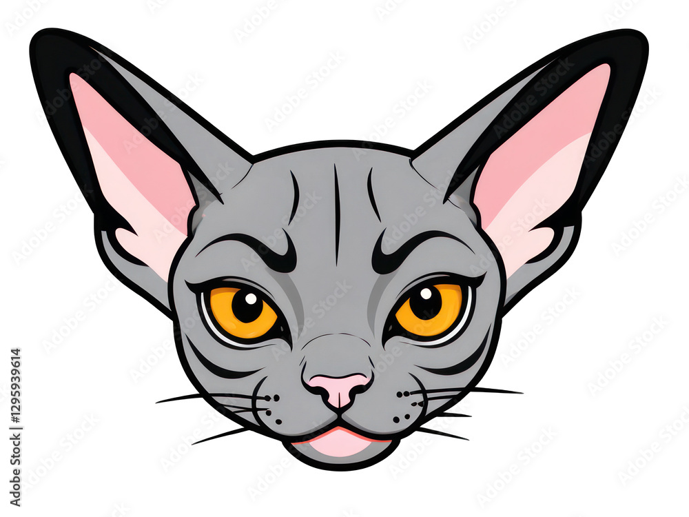 a Sphynx cat, showcasing its distinctive features like the big ears, hairless skin and eye a Sphynx cat, showcasing its distinctive features like the big ears, hairless skin and eye