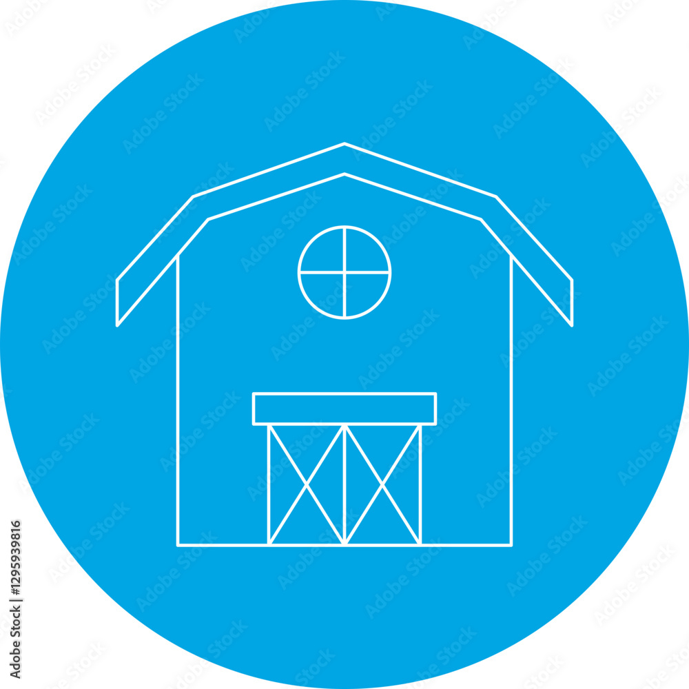 Barn single vector icon illustration