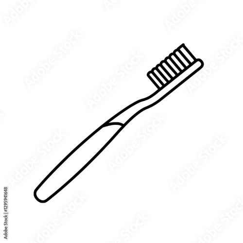 Oral Hygiene Essential: A minimalist illustration showcases a toothbrush. This simple, yet impactful image embodies the daily ritual of oral care.