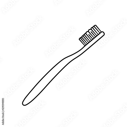 Toothbrush Outline: A clean, simple illustration of a toothbrush. perfect for dental health and personal care themes.