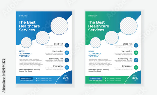 Modern healthcare and medical flyer or poster design layout, leaflets decoration for printing and presentation vector,cover a4 template design.