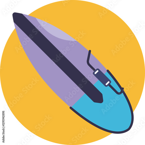 Classic Surfboard – A streamlined surfboard with a pointed nose and fins, designed for riding ocean waves.