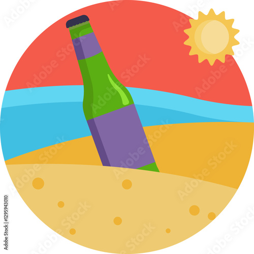 A chilled beer bottle, often enjoyed after a day on the waves.