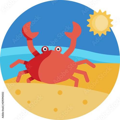 A crab symbolizing coastal life and the beach environment.