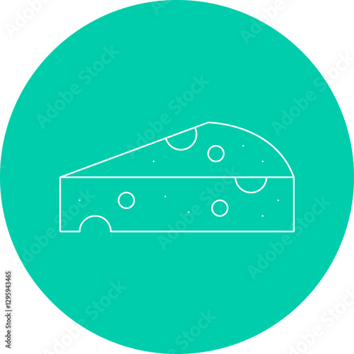 Cheese single vector icon illustration