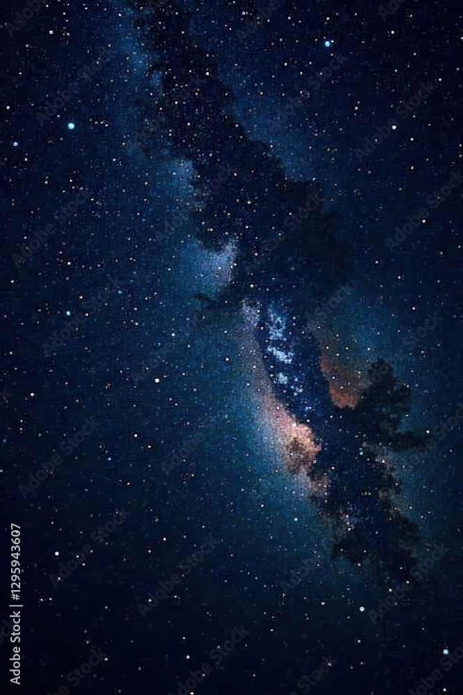 Fototapeta premium Dark canvas with scattered stars twinkling like diamonds against a velvety black sky, galaxies, universe, shine