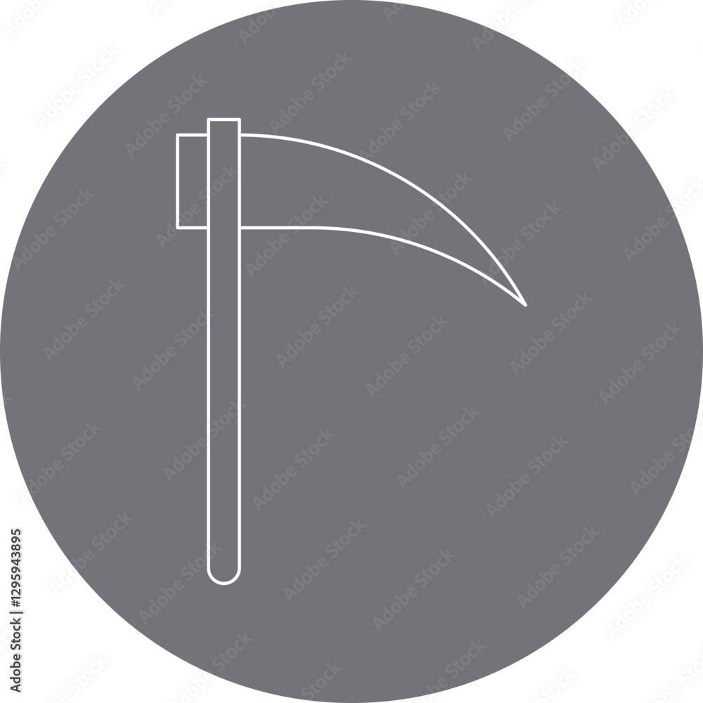 Scythe single vector icon illustration Scythe single vector icon illustration