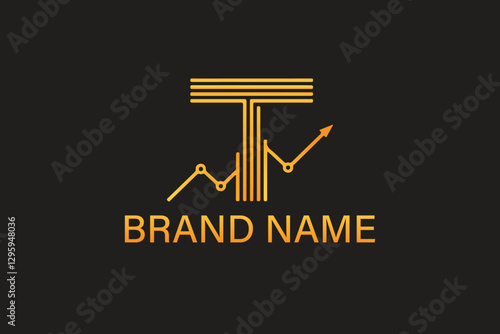  in orange color and the letter T is in lines include a trading element