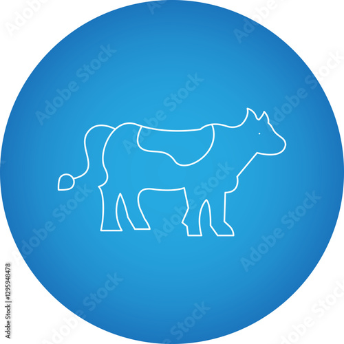 Cow single vector icon illustration