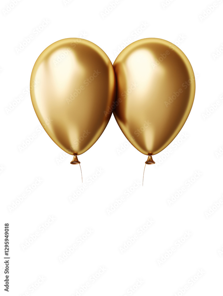 gold balloon 3d render on transparent background gold balloon 3d render on transparent background