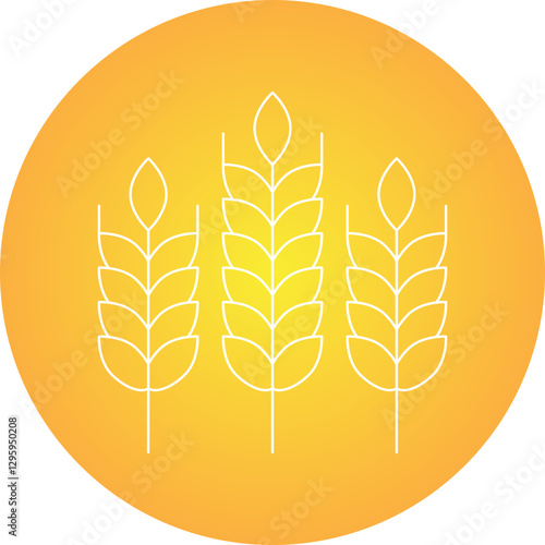 Wheat single vector icon illustration