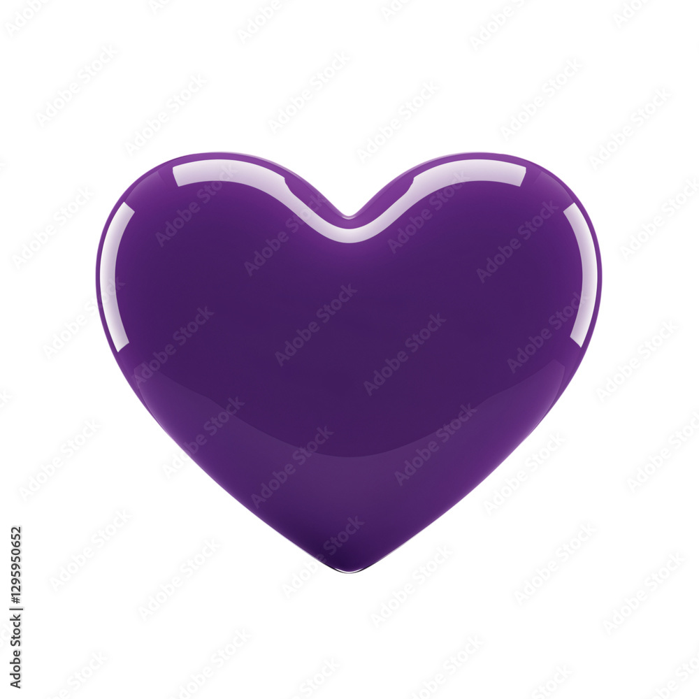 A vibrant, glossy purple heart shape, perfect for graphic design or web design elements A vibrant, glossy purple heart shape, perfect for graphic design or web design elements