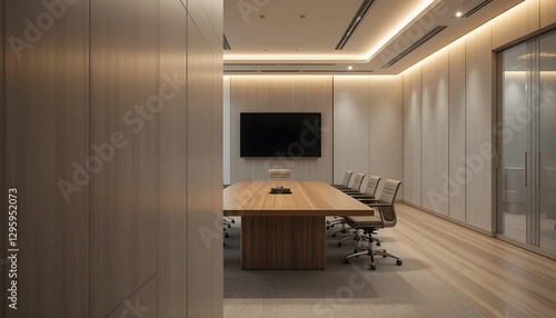 Minimalist Meeting Room with Partially Visible Table