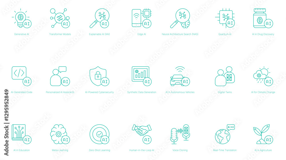 Generative AI and Neural Architecture Search Vector Icon Generative AI and Neural Architecture Search Vector Icon
