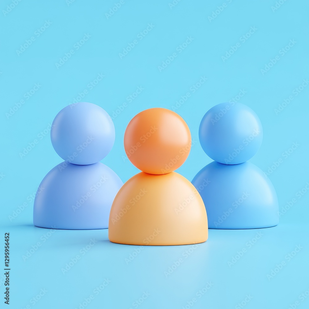 Three individuals stand together with a single prominent leader Three individuals stand together with a single prominent leader