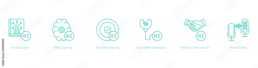 AI in Education and Intelligent Human-AI Interaction Vector Icon AI in Education and Intelligent Human-AI Interaction Vector Icon