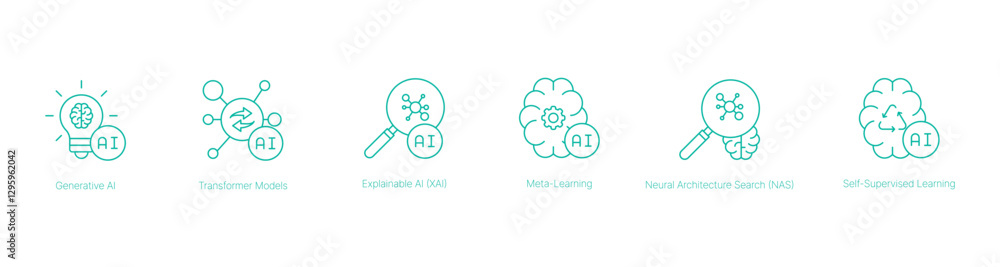 Generative AI and Advanced Machine Learning Vector Icon