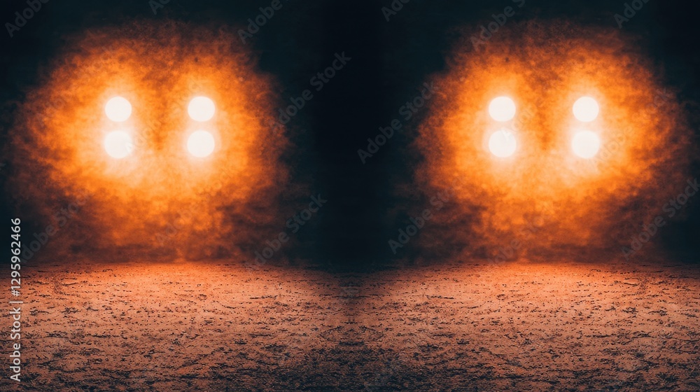 Dramatic Orange Light Effect with Dust and Shadows for Background Dramatic Orange Light Effect with Dust and Shadows for Background