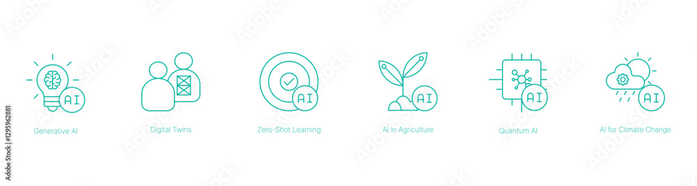 Generative AI and Sustainable Technology Innovations Vector Icon Generative AI and Sustainable Technology Innovations Vector Icon