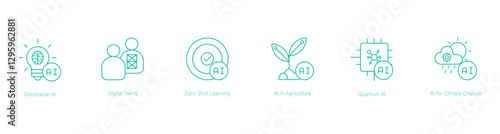 Generative AI and Sustainable Technology Innovations Vector Icon