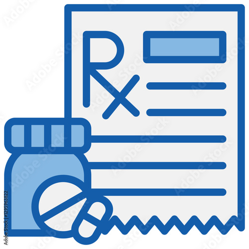 Prescription Blue White Icon
