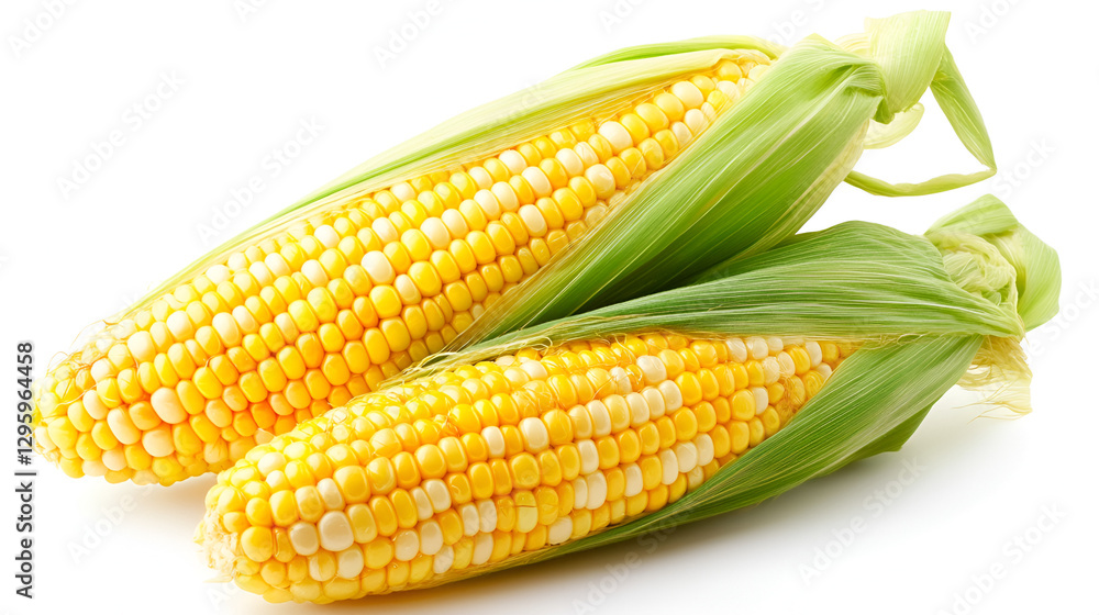 pop con . Popcorn. Yellow in colour. Used for food. Powerful.White background