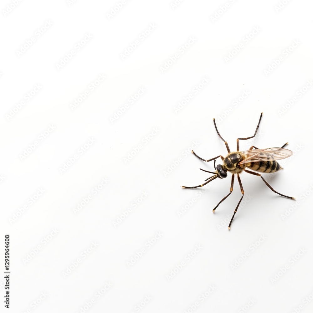 Photorealistic World Malaria Day Awareness Poster with White Background, Copy Space for Text Photorealistic World Malaria Day Awareness Poster with White Background, Copy Space for Text