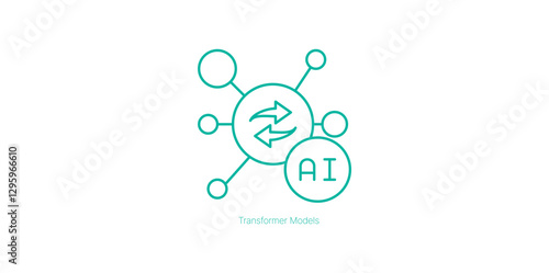 Transformer Models for Advanced Natural Language Processing and AI Vector Icon