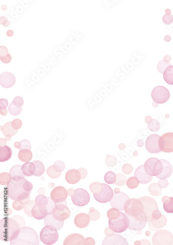 水彩風　春色ドットフレーム1 縦