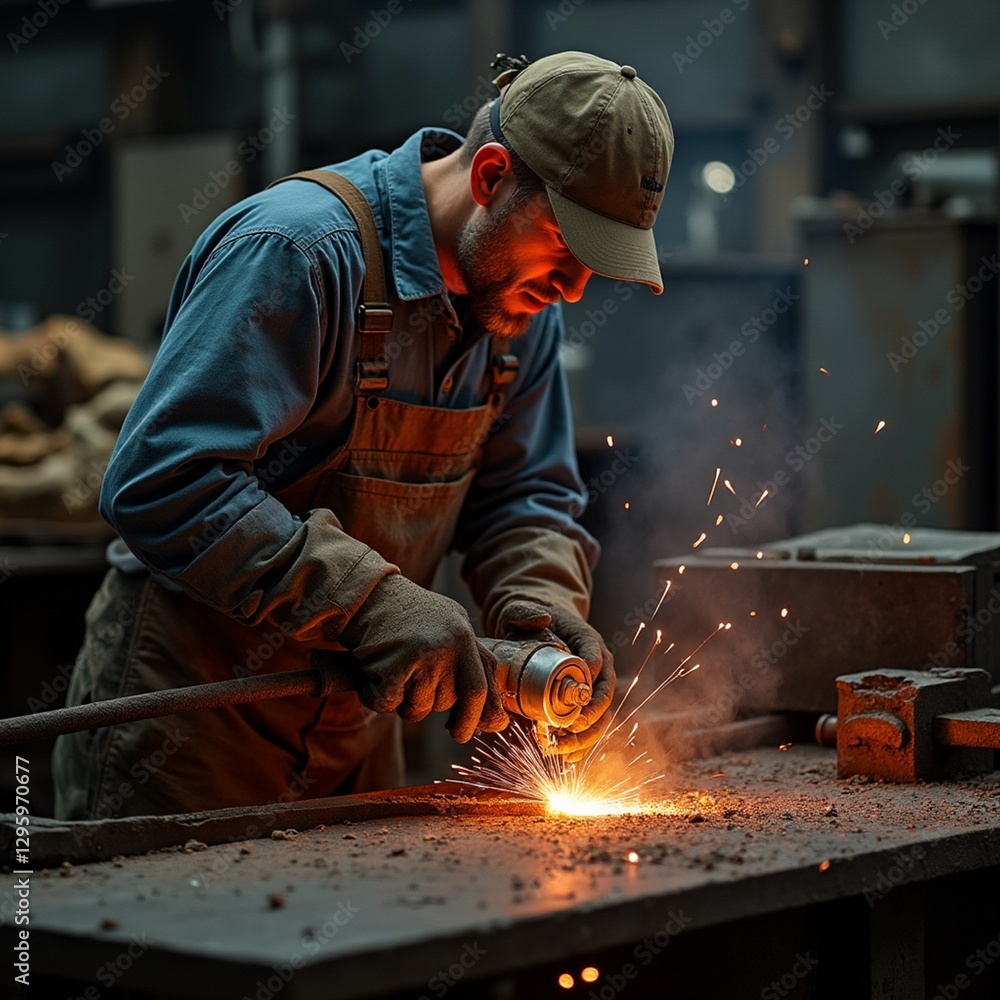 welder working in the workshop welder working in the workshop