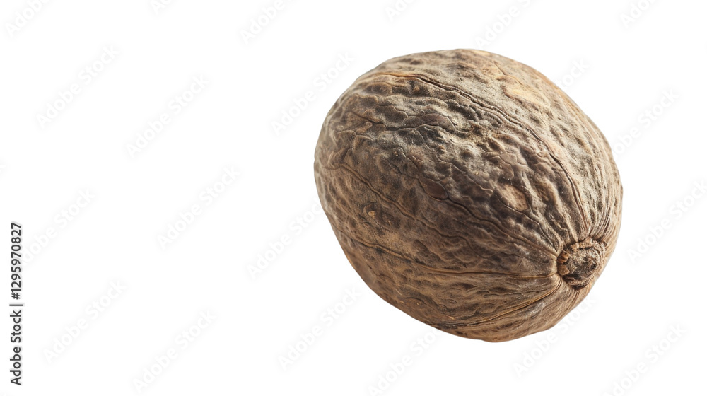 Whole nutmeg seed isolated on transparent background Whole nutmeg seed isolated on transparent background