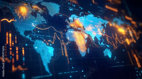 Global Financial Growth with Trading Links Between Major Markets