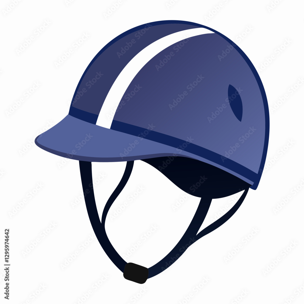 Fototapeta premium Equestrian Helmet in blue color with white stripe
