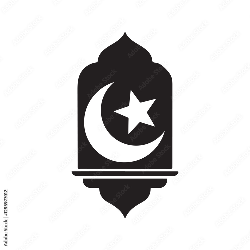 Islamic lantern silhouette vector icon,simple and modern concept,isolated on white background,can be for ramadhan decoration Islamic lantern silhouette vector icon,simple and modern concept,isolated on white background,can be for ramadhan decoration