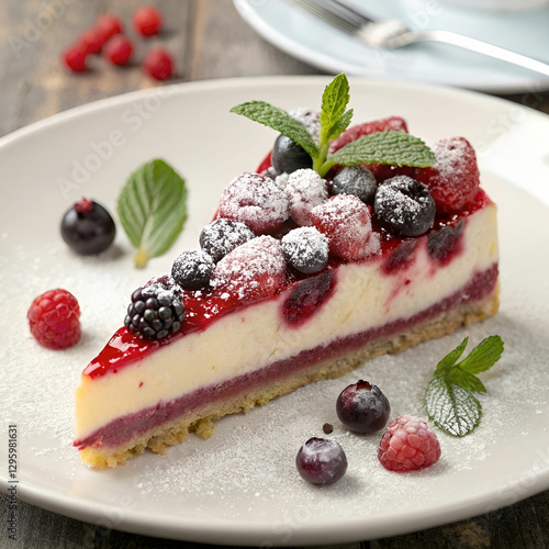 delicious berry cheesecake slice