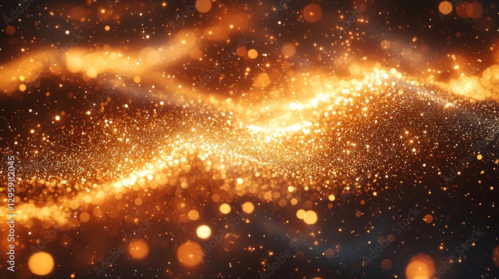 Fototapeta premium Dreamy Golden Starry Sky Background 